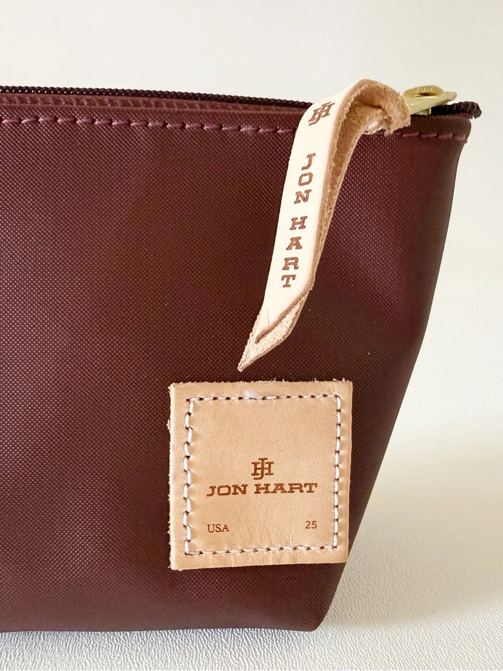 Jon Hart Chico Bag Burgundy Travel Pouch Cosmetic Case Personalized Hannah Small